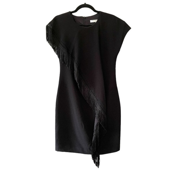 NWT Trina Turk Fringe Little Black Cocktail Dress - Picture 8 of 8